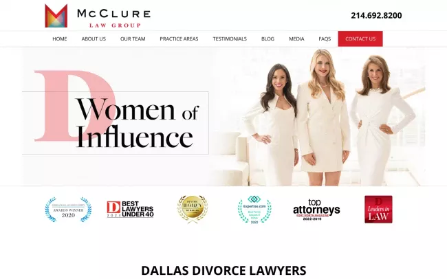 Screenshot of the McClure Law Group Website
