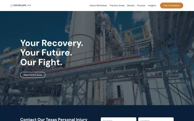 Screenshot of the McFarlane Law Injury & Accident Attorneys Website