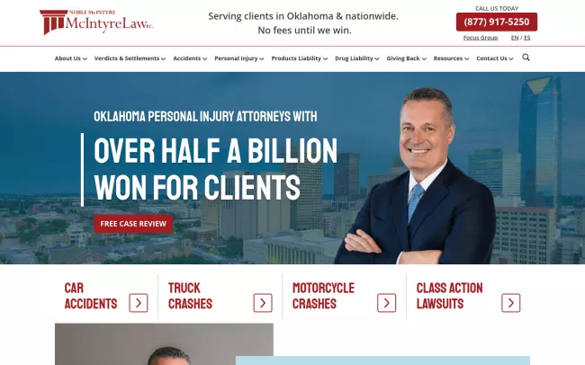 Screenshot of the McIntyre Law, P.C. Website