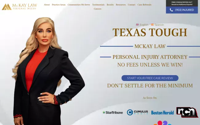 Screenshot of the McKay Law | Personal Injury Attorney Website