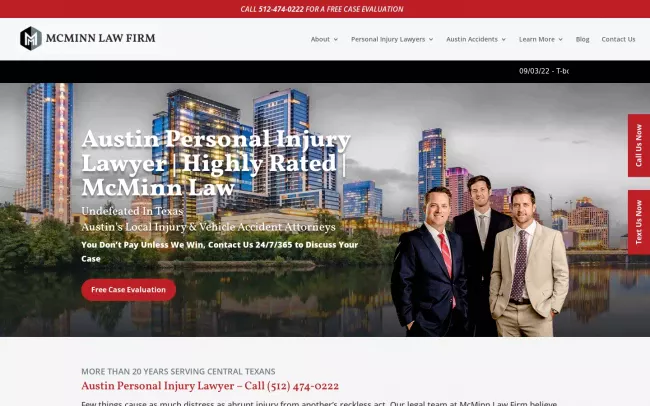 Screenshot of the McMinn Law Firm Website