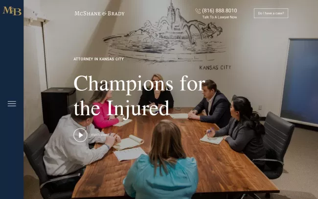 Screenshot of the McShane & Brady, LLC Website