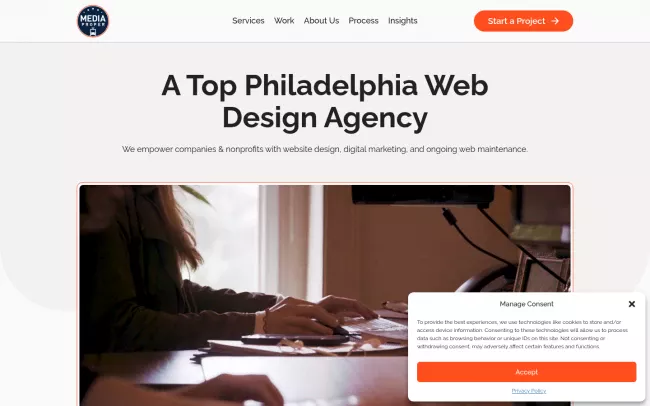 Screenshot of the Media Proper Website