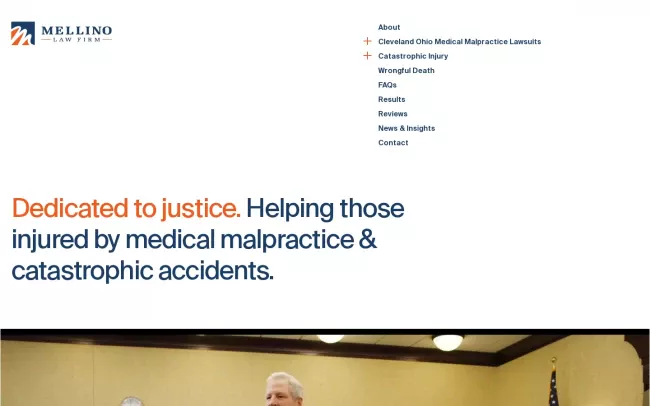 Screenshot of the The Mellino Firm Website