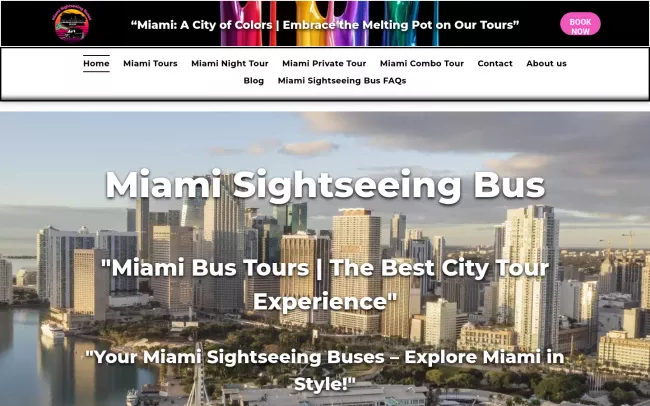 Screenshot of the Miami Sightseeing Buses Website