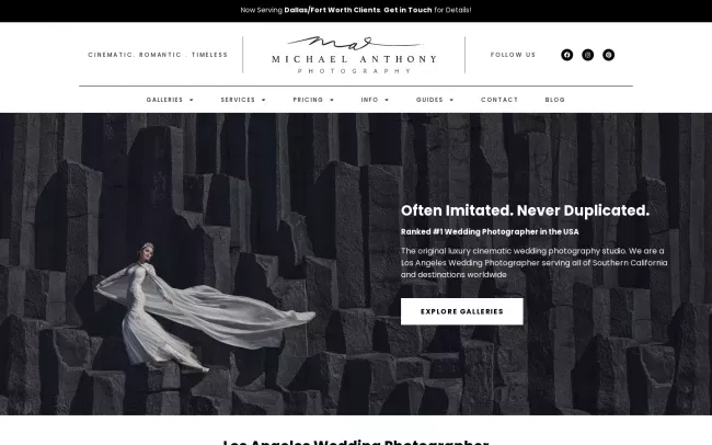 Screenshot of the Michael Anthony Photography Website