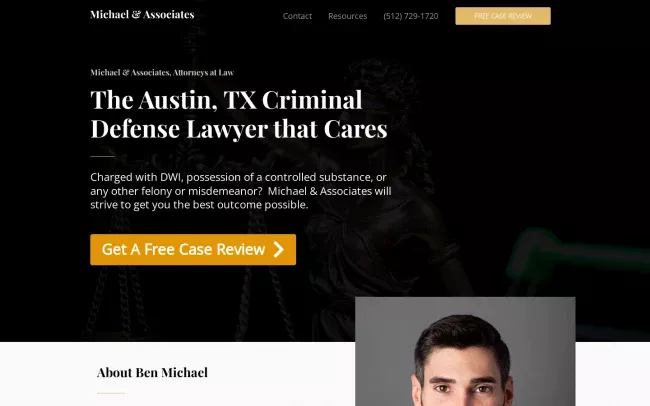Screenshot of the Michael & Associates, Attorneys at Law Website