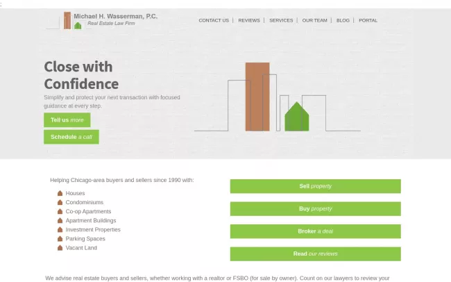 Screenshot of the Michael H. Wasserman, P.C. Website