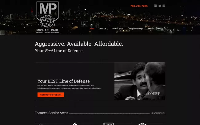 Screenshot of the Michael Paul, Attorney at Law Website