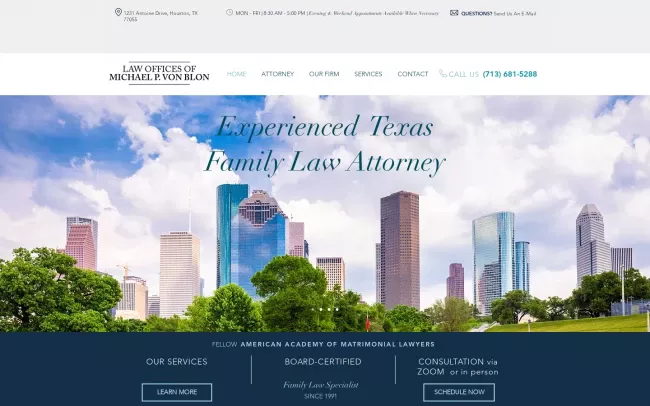 Screenshot of the Michael Von Blon Website