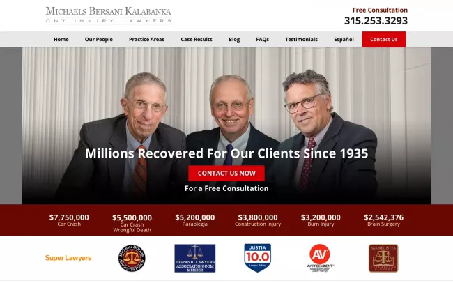 Screenshot of the Michaels Bersani Kalabanka Website