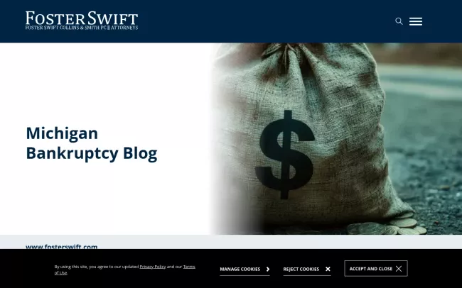 Screenshot of the Michigan Bankruptcy Blog Website
