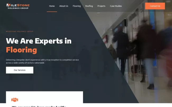 Screenshot of the Milestone Holdings Group Website