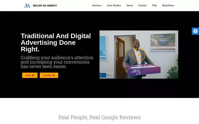 Screenshot of the Miller Ad Agency Website