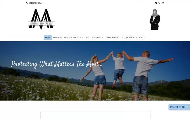Screenshot of the Miller Family Law, LLC Website