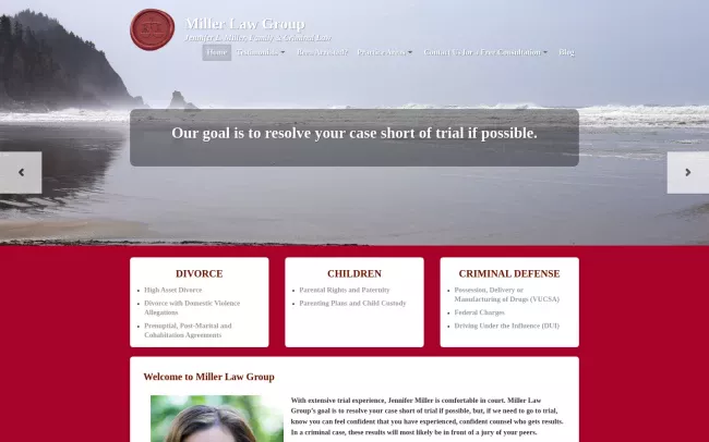 Screenshot of the Miller Law Group LLC Website