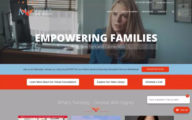 Screenshot of the Miller Law Group Website