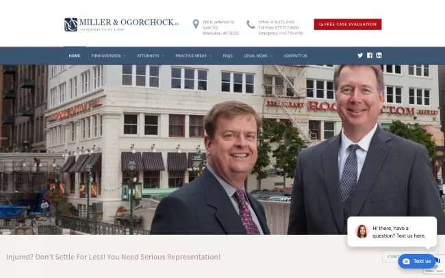Screenshot of the Miller & Ogorchock, S.C. Website
