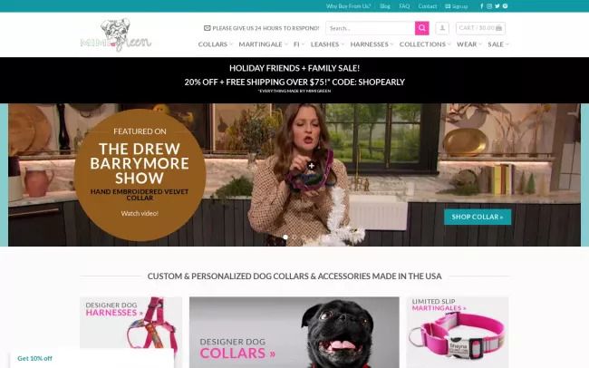 Mimi Green Dog Collars and Accessories