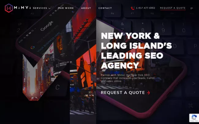 Screenshot of the Mimvi SEO - Long Island SEO Agency Website