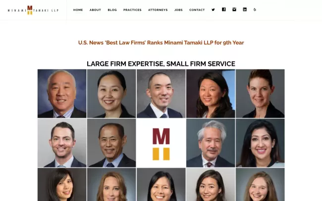 Screenshot of the Minami Tamaki LLP Website