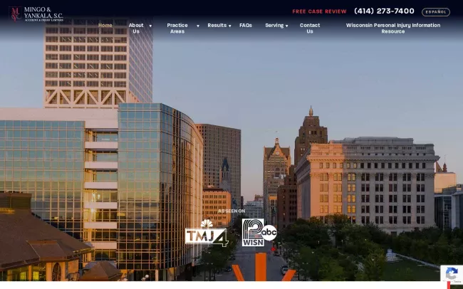 Screenshot of the Mingo & Yankala, S.C. Website