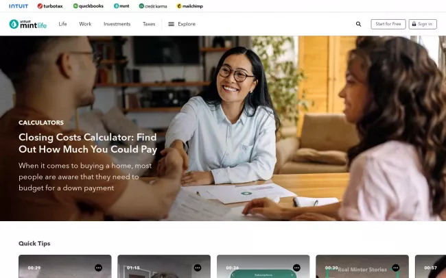 Screenshot of the MintLife Blog