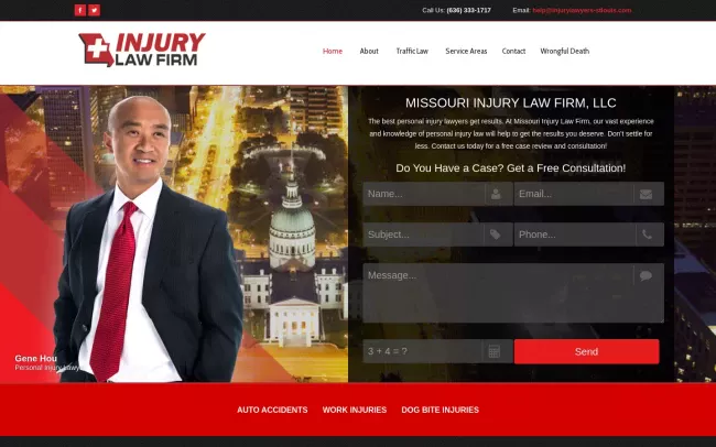 Screenshot of the Missouri Injury Law Firm Website