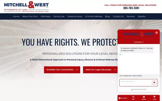 Screenshot of the Mitchell & West LLC Website