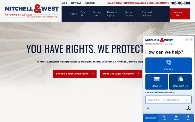 Screenshot of the Mitchell & West LLC Website