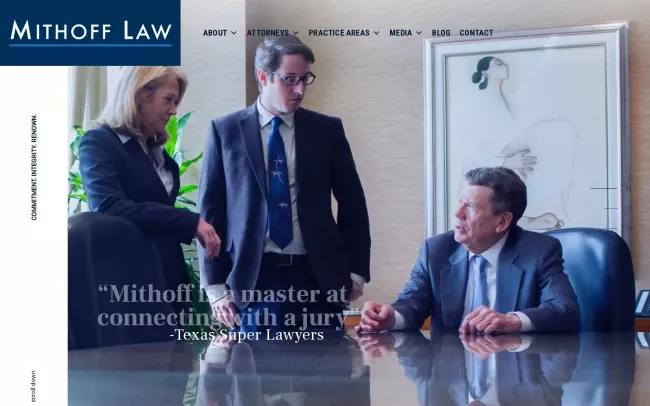 Screenshot of the Mithoff Law Website