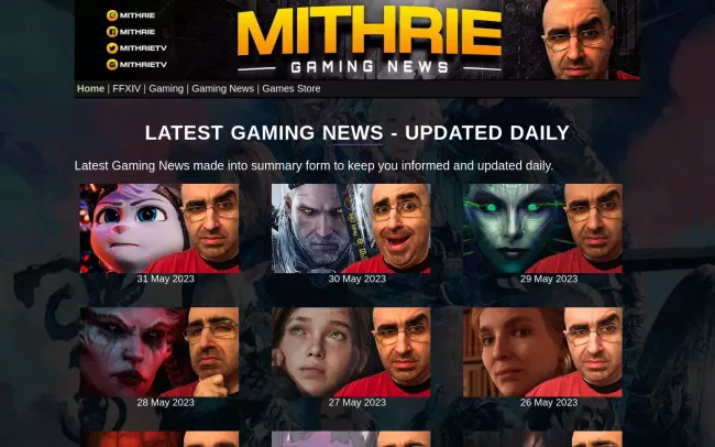 Screenshot of the Mithrie - Gaming News Blog