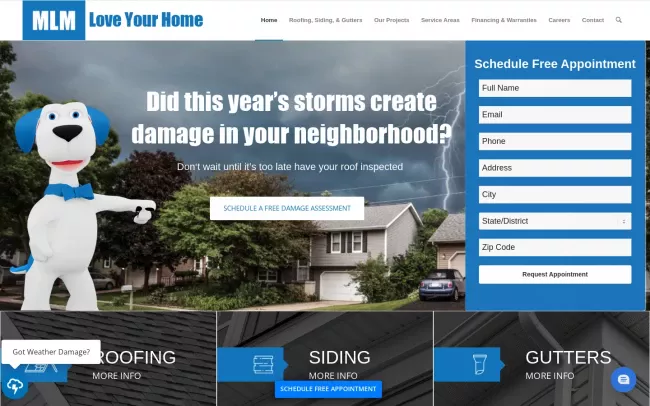 Screenshot of the MLM Home Improvement Website
