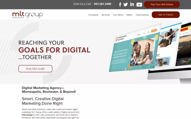 Screenshot of the MLT Group Website