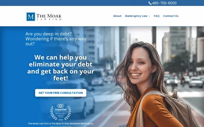 Screenshot of the The Moak Law Firm PLLC Website