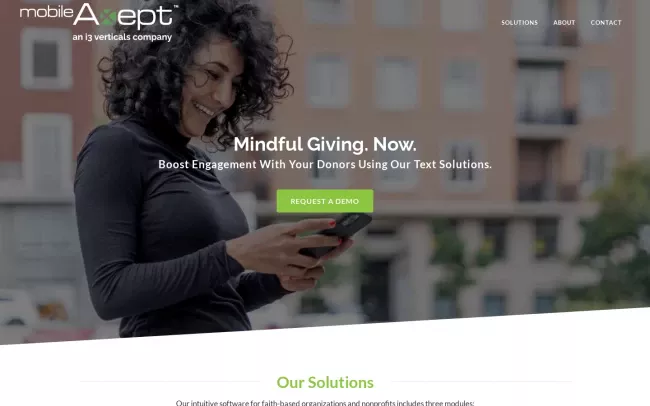 Screenshot of the MobileAxept Website