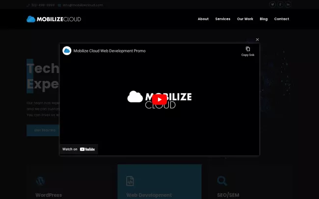 Screenshot of the Mobilize Cloud Website