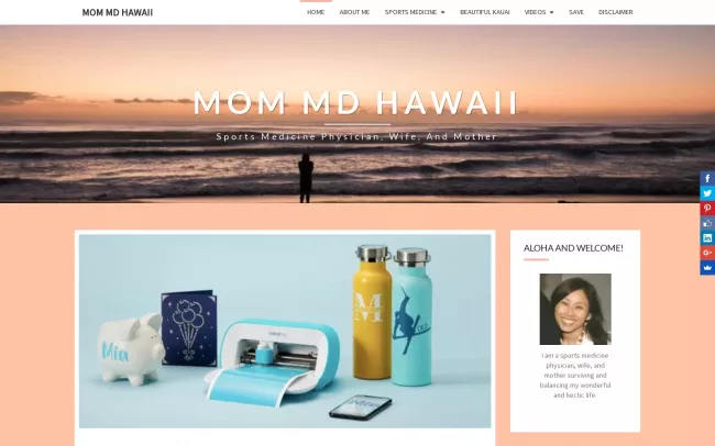 Screenshot of the Mom MD Hawaii Blog