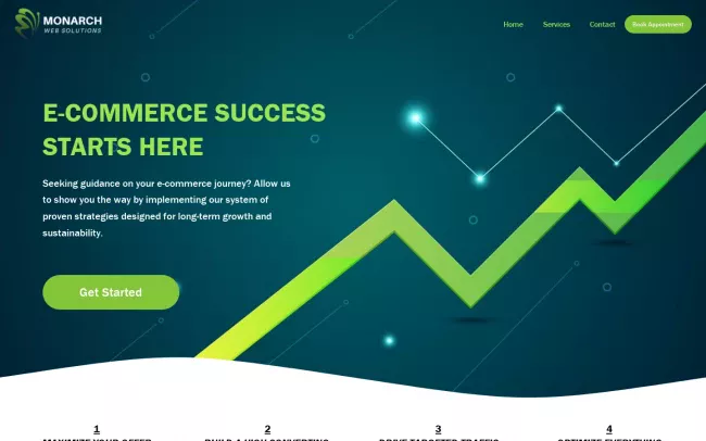 Screenshot of the Monarch Web Solutions Website
