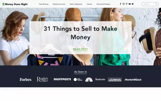Screenshot of the Money Done Right Blog