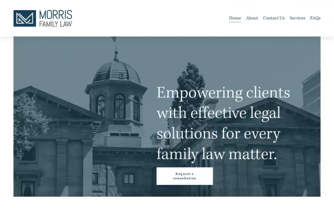 Screenshot of the Morris Family Law LLC Website