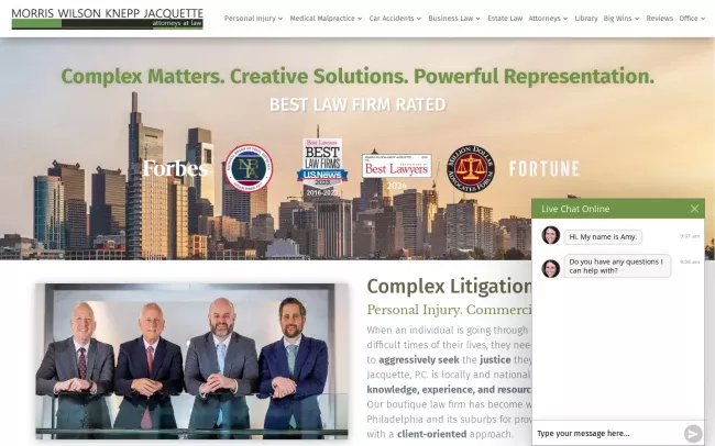 Screenshot of the Morris Wilson Knepp Jacquette, P.C. Website