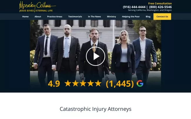 Screenshot of the Moseley Collins Law - Personal Injury Attorneys Website
