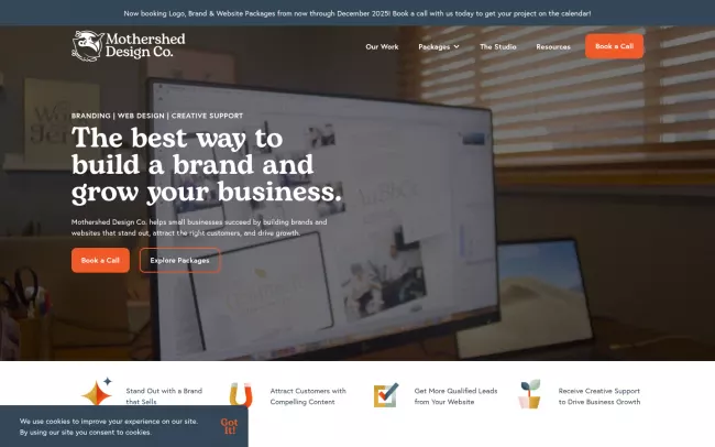 Screenshot of the Mothershed Design Co. Website