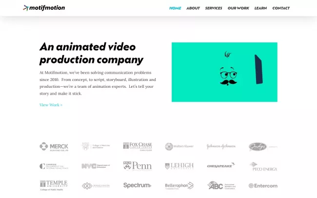 Screenshot of the Motifmotion Website