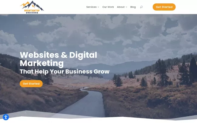 Screenshot of the Mountaintop Web Design LLC Website