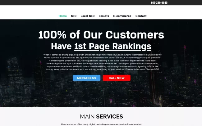 Screenshot of the MRB Marketing an SEO Company Website