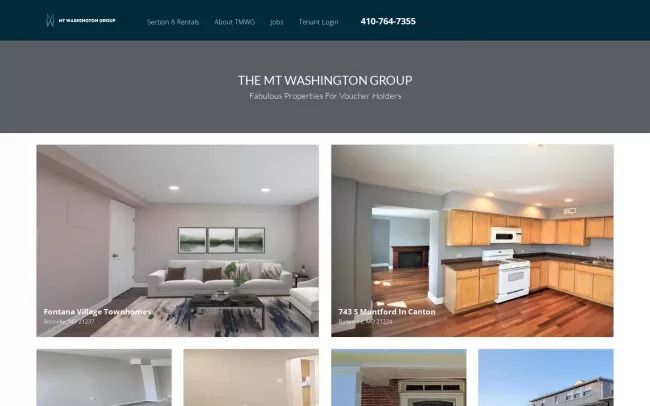 Screenshot of the The Mt Washington Group Website