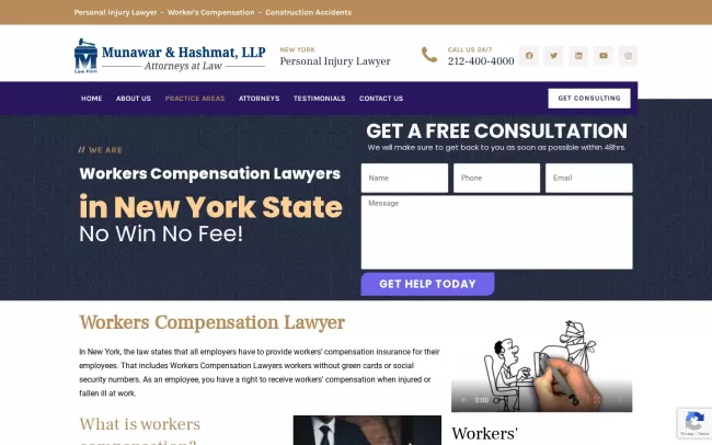 Screenshot of the Munawar Law Group, PLLC Website