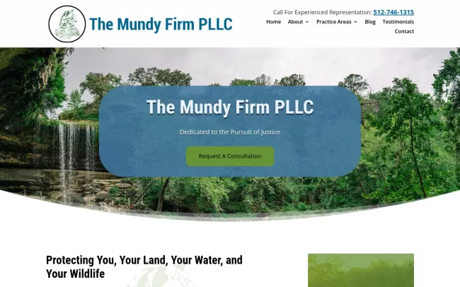 Screenshot of the The Mundy Firm PLLC Website